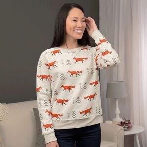 Fox Illustration Crewneck Sweater